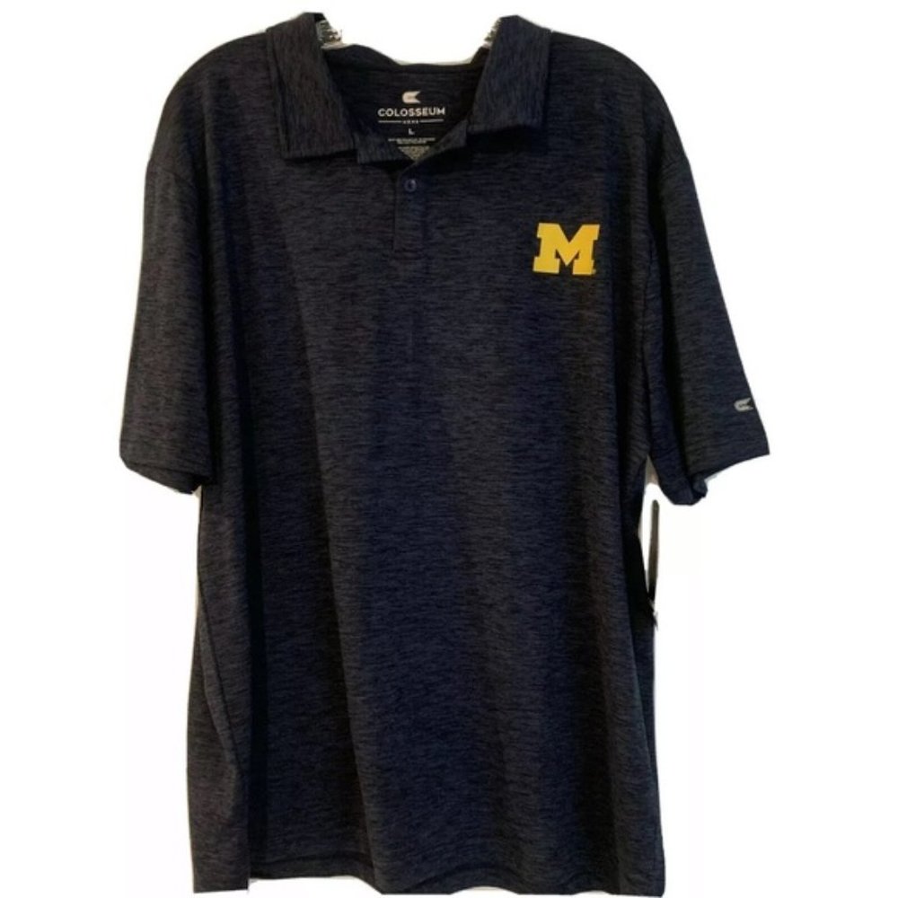 l Michigan Wolverines Logo Polo Performance Shirt men’s Large New